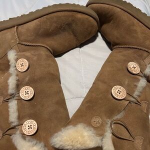 UGG Women's Brown Suede Button Boots